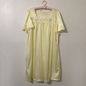 Vintage Coquette Romantic Dainty Princesscore Pastel Yellow Nightgown One Size
